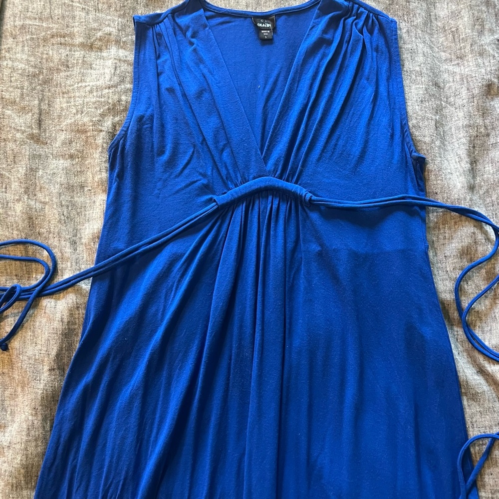 Blue Sleeveless Maxi Dress (Maternity)